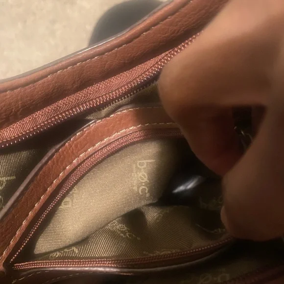 Born Concept Brown Leather Crossbody Bag w/attached lipstick holder - Picture 8 of 11